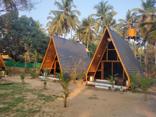 Cozy A-frame hut at Luma Goa resort in Palolem
